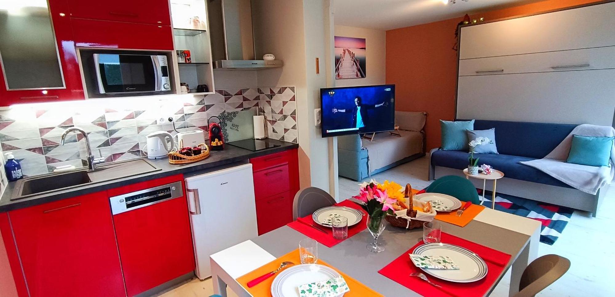 Studio Proche Plage - Parking Gratuit Et Prive - Terrasse Et Petit Jardin Cloture Courseulles-sur-Mer Luaran gambar